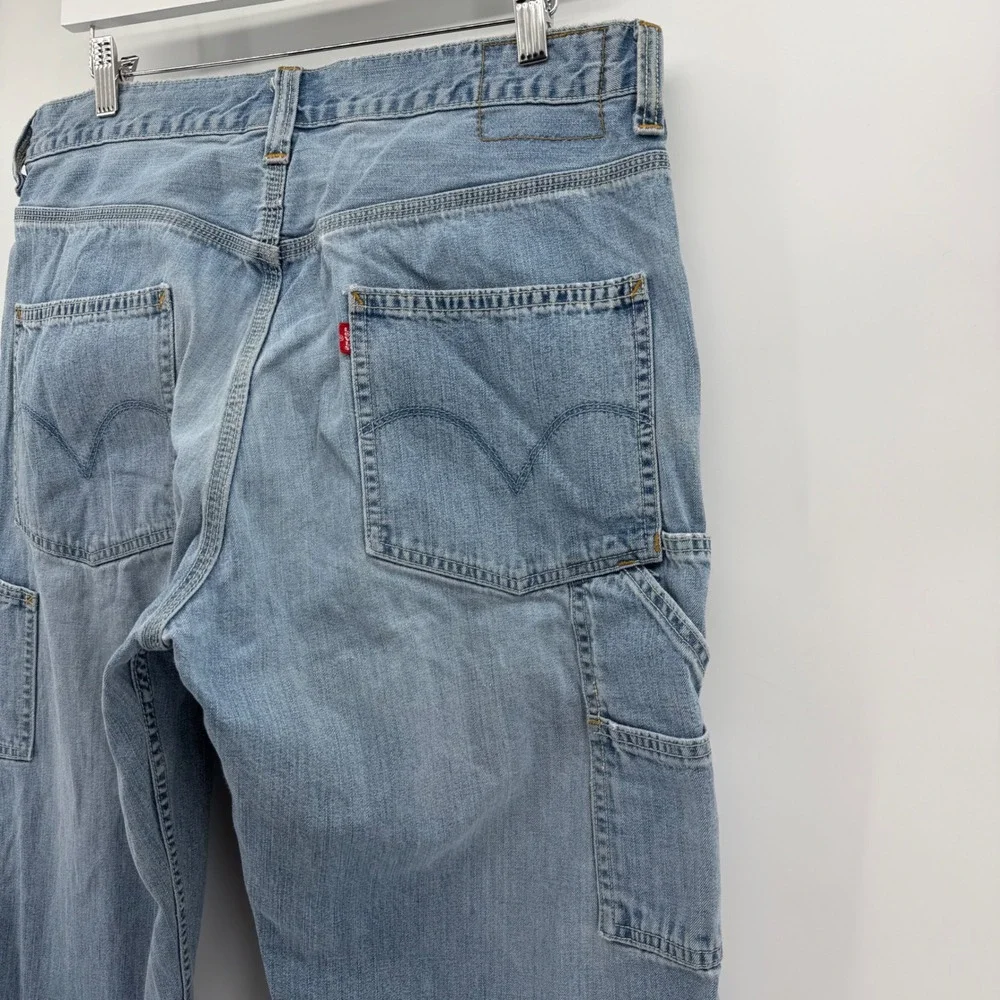 Vintage Y2K Levi's Carpenter Jeans Men 34x32 Loose Straight Baggy Light Wash
